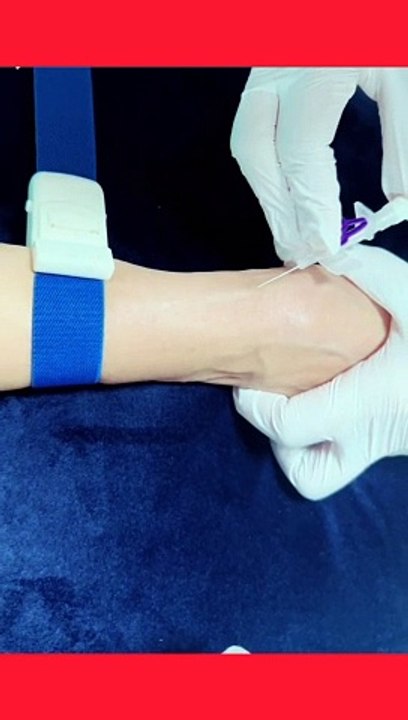 Intravenous injections. IV line Cannula.