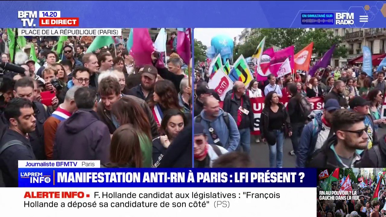 Manifestation contre le RN à Paris: le cortège s'élance  place de la République