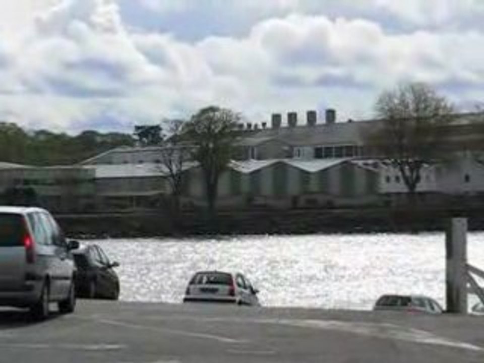 Basse-Indre : voitures embarquant sur le bac