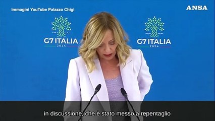 Meloni: "Dal G7 un sostegno rafforzato all'Ucraina"