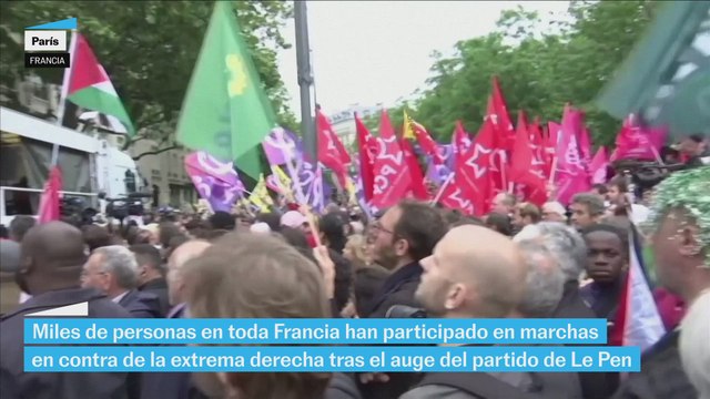 Miles de personas sale a las calles en Francia contra la extrema derecha