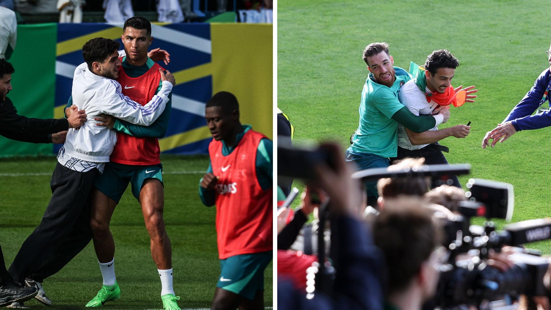 Cristiano Ronaldo desata la locura en el entrenamiento de Portugal 