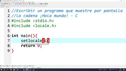 Escribir un programa que muestre por pantalla la cadena ¡Hola mundo! en C