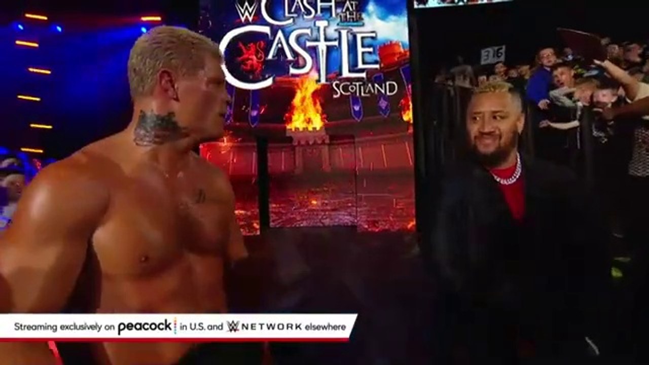 The Bloodline Attacks Cody Rhodes After The "I Quit Match" Against Aj Styles_WWE_Clash At The Castle_2024