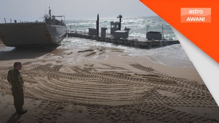 Kekejaman zionis: Jeti terapung di Gaza dialihkan akibat cuaca buruk