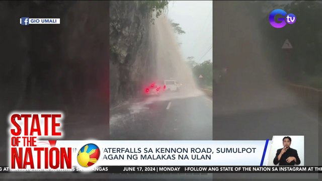 Animo'y waterfalls sa kennon road, sumulpot sa kasagsagan ng malakas na ulan | SONA