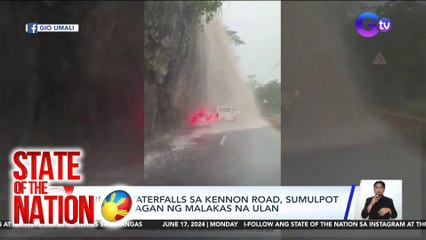 Animo'y waterfalls sa kennon road, sumulpot sa kasagsagan ng malakas na ulan | SONA