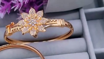 Flower Design Gold Plated Bracelet