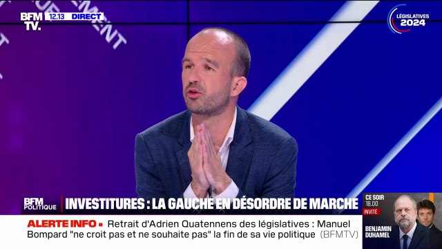 Manuel Bompard réagit sur la non-investiture de plusieurs députés sortants: Notre comité électoral a écouté et consulté d'autres figures et d'autres personnalités