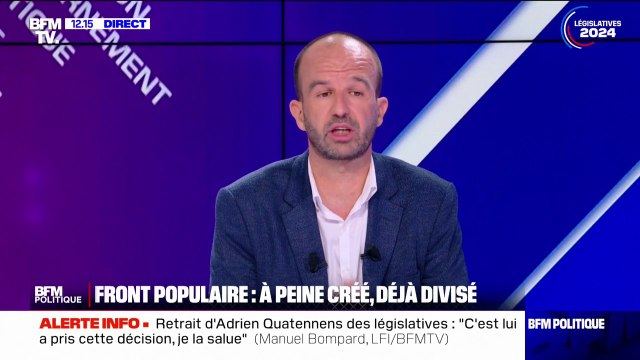 Manuel Bompard, député sortant LFI, évoque une volonté d'ouverture dans les investitures