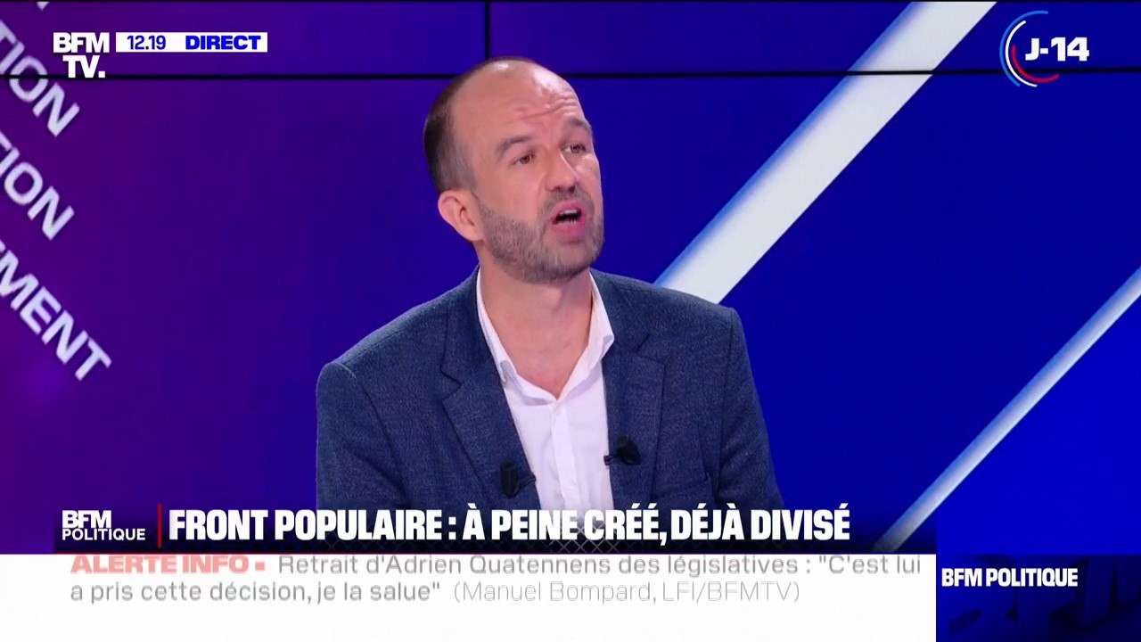 Manuel Bompard (LFI) aux électeurs pour les législatives: "Vous pouvez mettre à la tête du pays un gouvernement qui va changer votre vie"