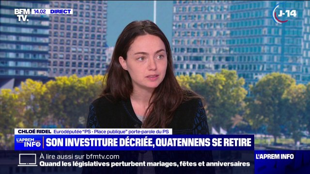 Retrait d'Adrien Quatennens: Il a pris une décision au service du collectif , souligne Chloé Ridel (eurodéputée PS-Place publique)