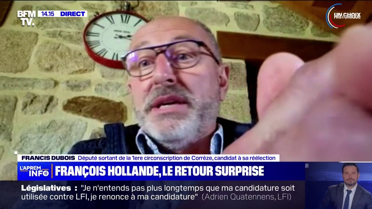 François Hollande candidat en Corrèze: "ahurissant", selon Francis Dubois, député sortant de Corrèze, candidat à sa réélection
