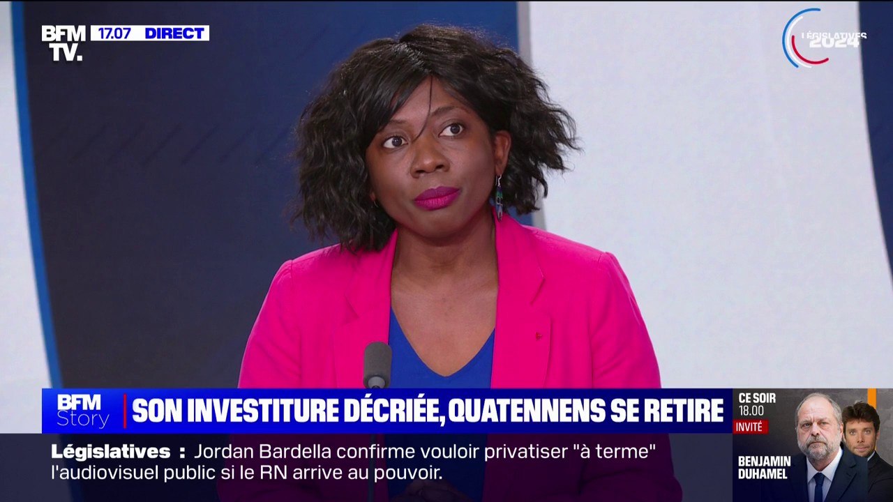 Retrait de la candidature d'Adrien Quatennens aux législatives: "Nous ne croyons pas qu'une personne puisse être condamnée à vie socialement", réagit Danièle Obono (LFI)