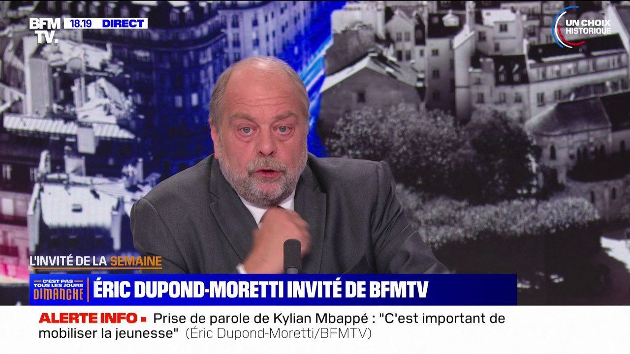 Ministres d'extrême droite au gouvernement: "Si par malheur ça devait arriver, je suis un républicain, donc je serai au rendez-vous", affirme Éric Dupond-Moretti