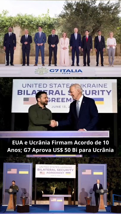 EUA e Ucrânia Firmam Acordo de 10 Anos; G7 Aprova US$ 50 Bi para Ucrânia