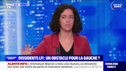 Frondeurs LFI désinvestis aux législatives: "Le plus important, à ce stade, c'est de préserver l'unité", assure Manon Aubry