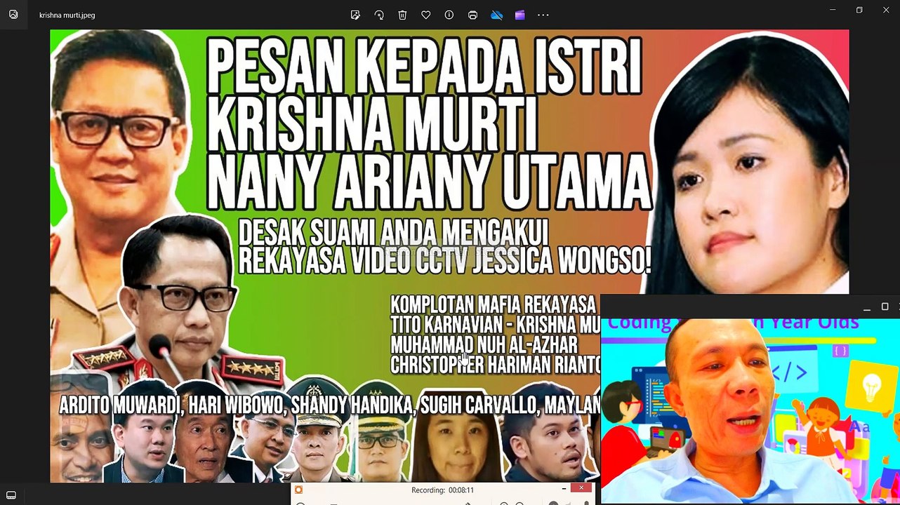 PESAN KPD ISTRI KRISHNA MURTI, NANY ARIANY UTAMA, DESAK SUAMIMU AKUI SALAH REKAYASA VIDEO CCTV!
