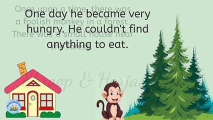 The foolish monkey _ Moral story  Easy story in English _ 2 minutes  story  _ Animal story _ Story _