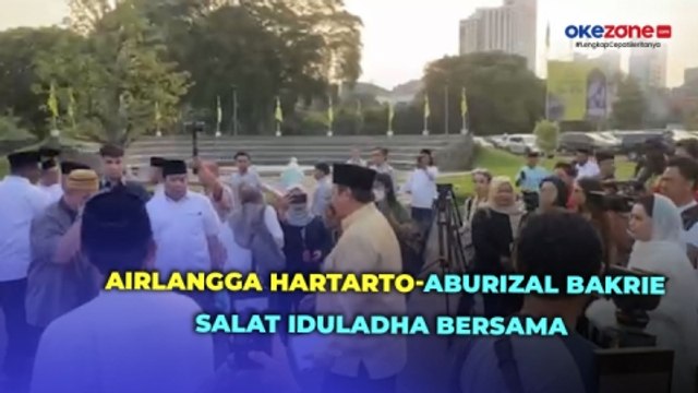Airlangga Hartarto hingga Aburizal Bakrie Salat Iduladha di Masjid Ainul Hikmah DPP Golkar