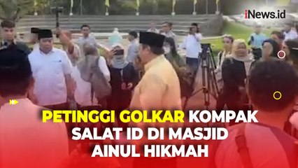 Airlangga Hartarto hingga Aburizal Bakrie Salat Iduladha di Masjid Ainul Hikmah DPP Golkar