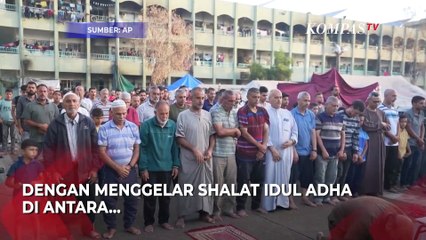 Momen Warga Gaza Rayakan Iduladha di Antara Reruntuhan Perang