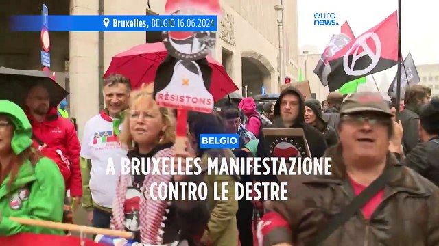 Quasi 5mila persone marciano a Bruxelles per protestare contro l'ascesa della destra