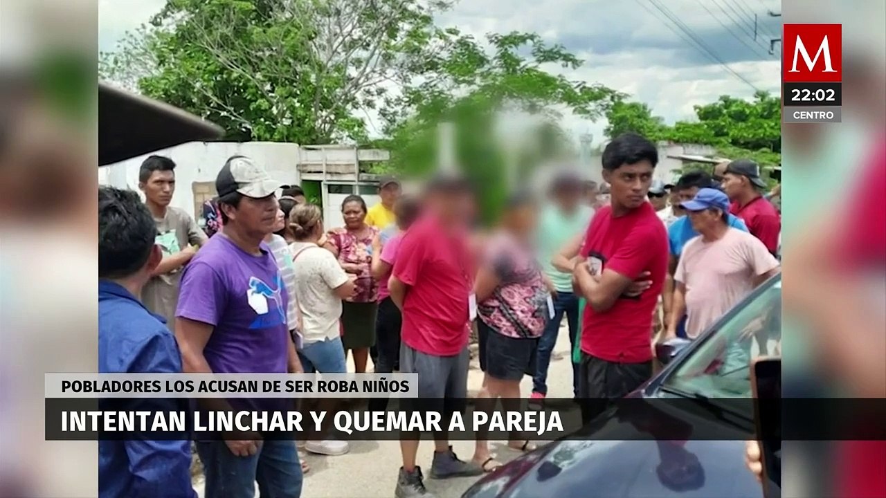Pobladores de Veracruz retienen y agreden a pareja acusada de roba chicos