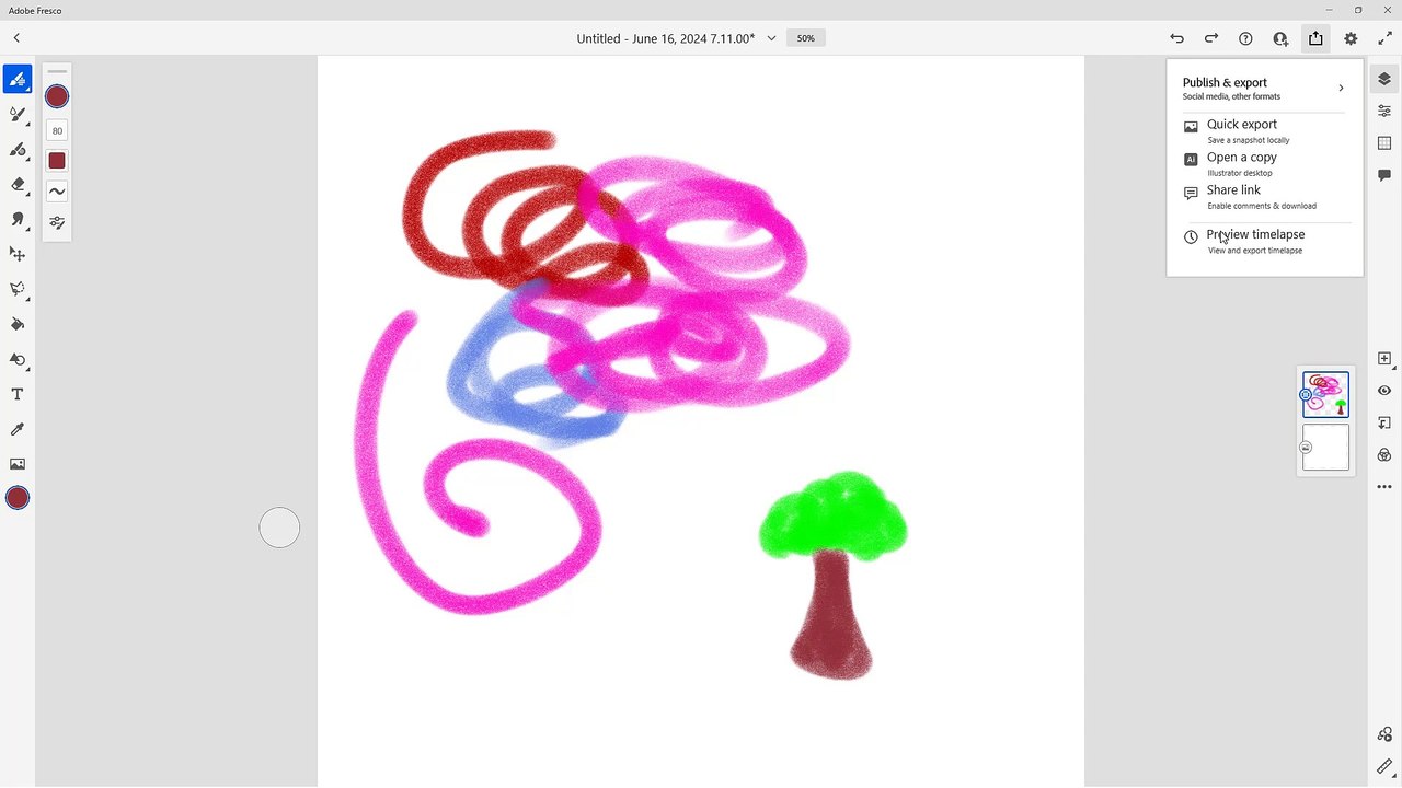 Adobe Fresco Course Section 41 Sharing Project Links