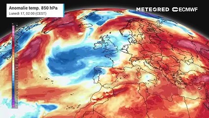 Bolla di aria calda in risalita sull'Italia