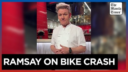 Celebrity chef Gordon Ramsay preaches importance of wearing a helmet after bike accident