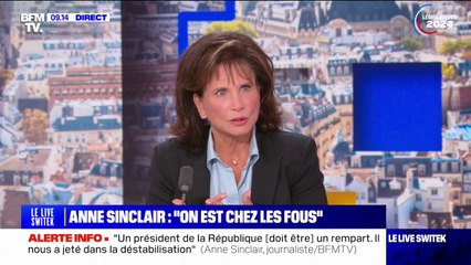 Barrage au RN: Anne Sinclair appelle les Français à avoir une attitude "responsable"