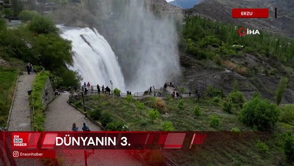 Erzurum'da Tortum şelalesi coştu