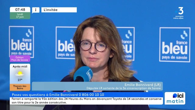 Emilie Bonnivard, députée sortante LR sur la 3e circonscription de la Savoie
