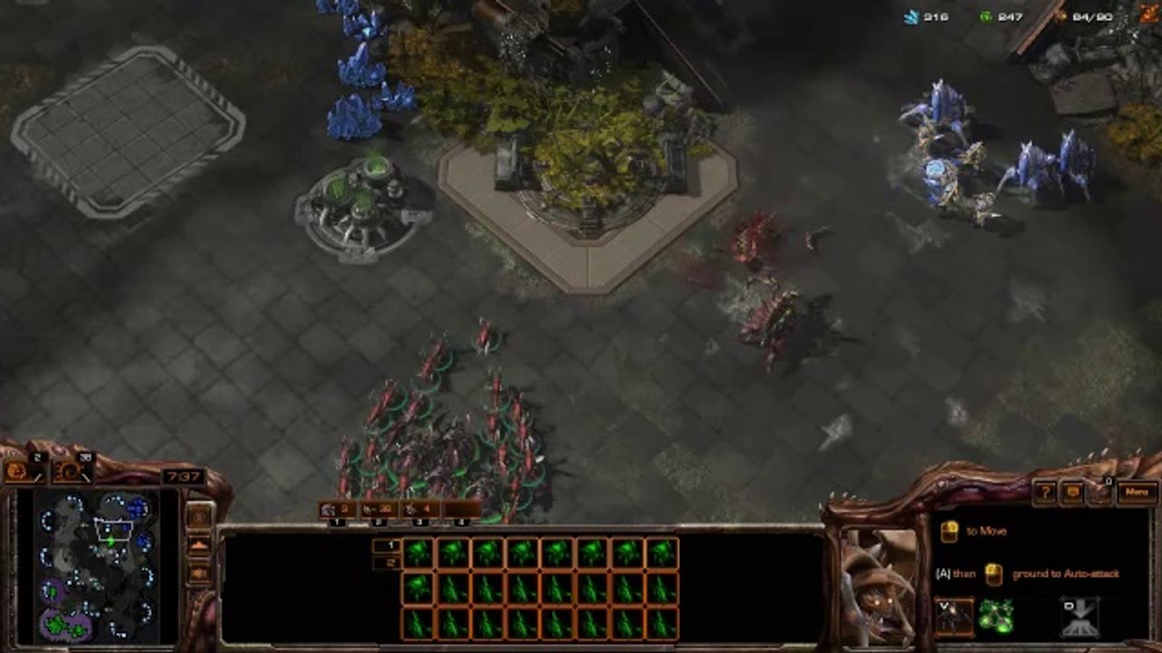 [StarCraft 2] No.0203 -- Intermediate ZERG player fights A.I., WON [Baneling Nest Day]