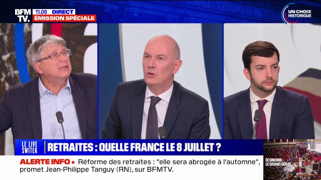 Personne n'a envie de travailler plus longtemps : Jean-Philippe Tanguy (RN), Éric Coquerel (LFI) et le ministre Roland Lescure débattent sur les retraites