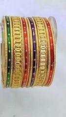 Multicolored Metal Kara Bangle Set