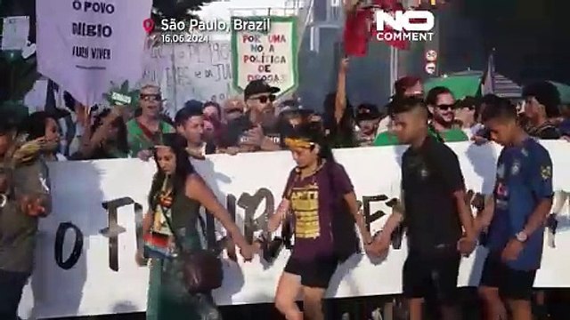 Tens of thousands rally in support of the legalisation of marijuana in Sao Paulo