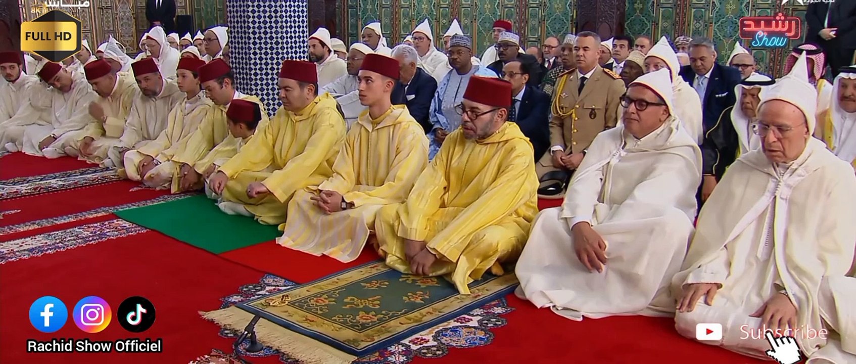 الملك محمد السادس يؤدي صلاة عيد الأضحى 2024 المبارك بمسجد الحسن الثاني في مدينة تطوان كاملا