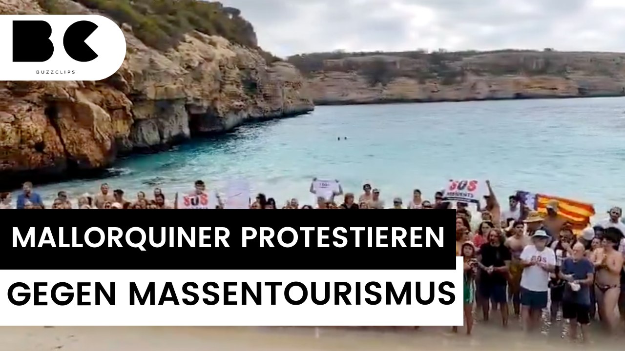 Protest an influencer-strand auf mallorca!