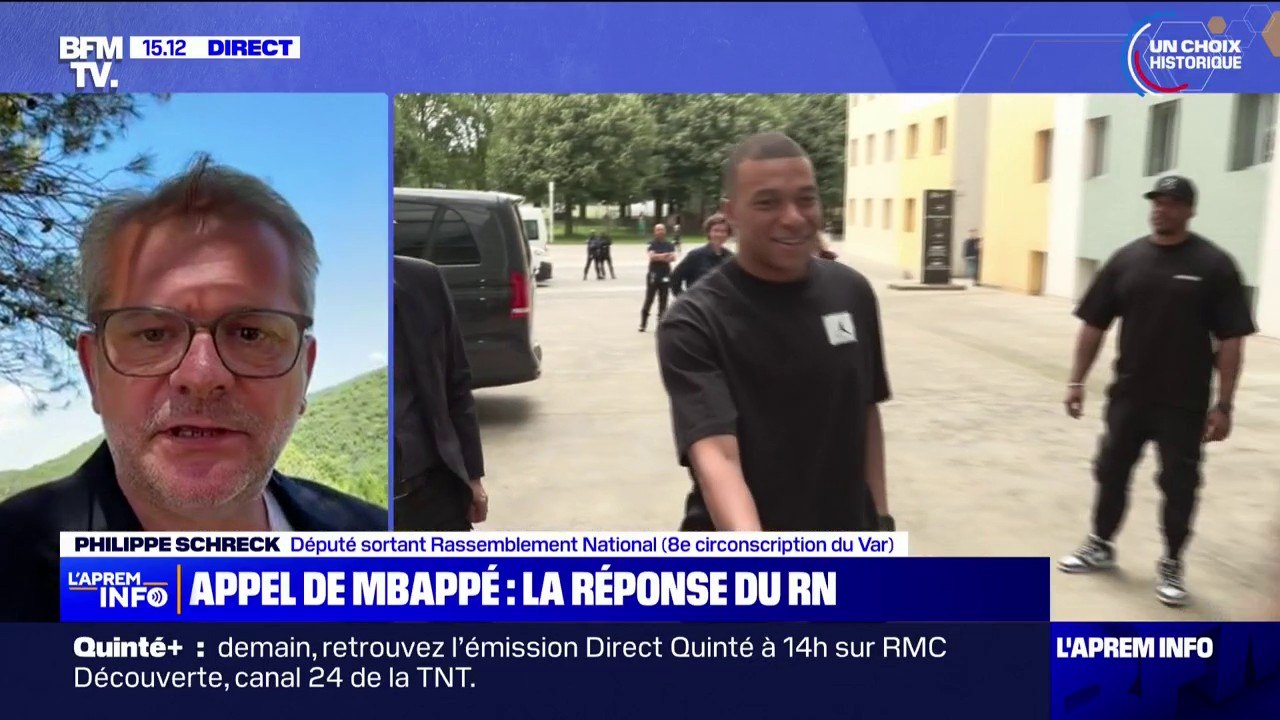 Philippe Schreck, député sortant du RN dans le Var: "Mbappé n'est pas au fait de la réalité quotidienne des Français"