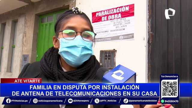 Ate: paralizan instalación de antena de telecomunicaciones dentro de vivienda tras disputa familiar