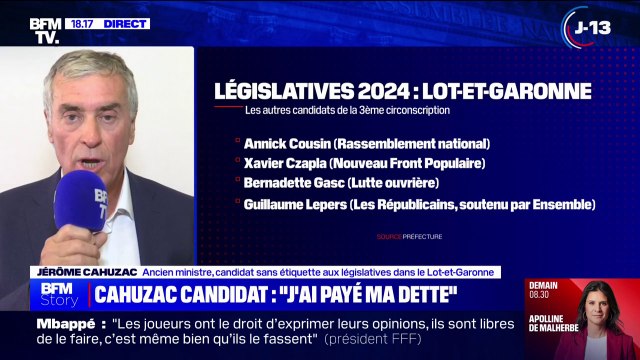 Jérôme Cahuzac: Je suis très sévère avec les programmes des deux blocs extrêmes pour les législatives