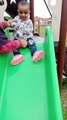 Baby on slid|baby swing|cute baby|naughty baby
