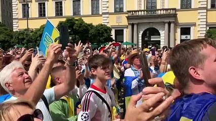 War-damaged stadium seating unveiled in Munich ahead of Ukraine's Euro opener