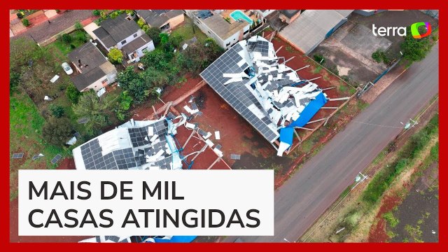 Imagens aéreas mostram destruição causada por microexplosão em São Luiz Gonzaga (RS)