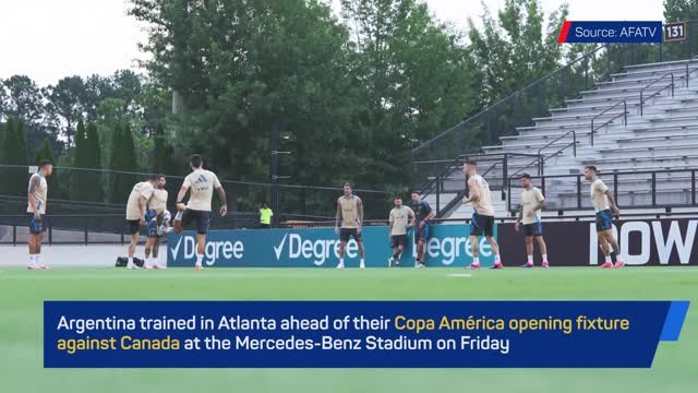 Lionel Messi and Argentina train ahead of Copa América title defence