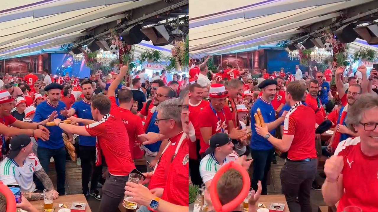 Austriacos calientan los ánimos y ahora rompen baguette enfrente de los franceses previo al duelo de la Eurocopa
