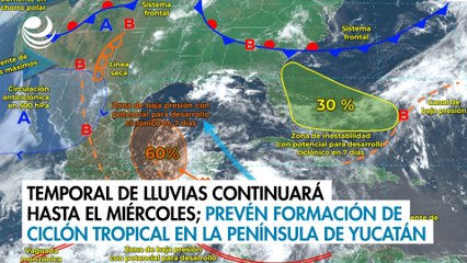 Download Video: Temporal de lluvias continuará hasta el miércoles; prevén formación de ciclón tropical en la Península de Yucatán