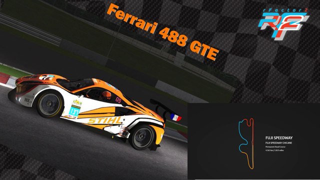 Tour de piste à Fuji en Ferrari 488 GTE sur Rfactor 2